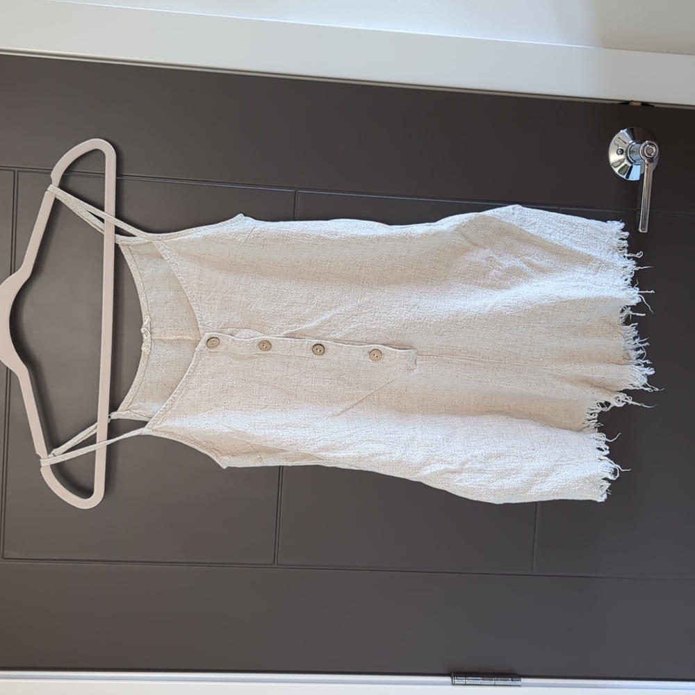 Linen blend romper